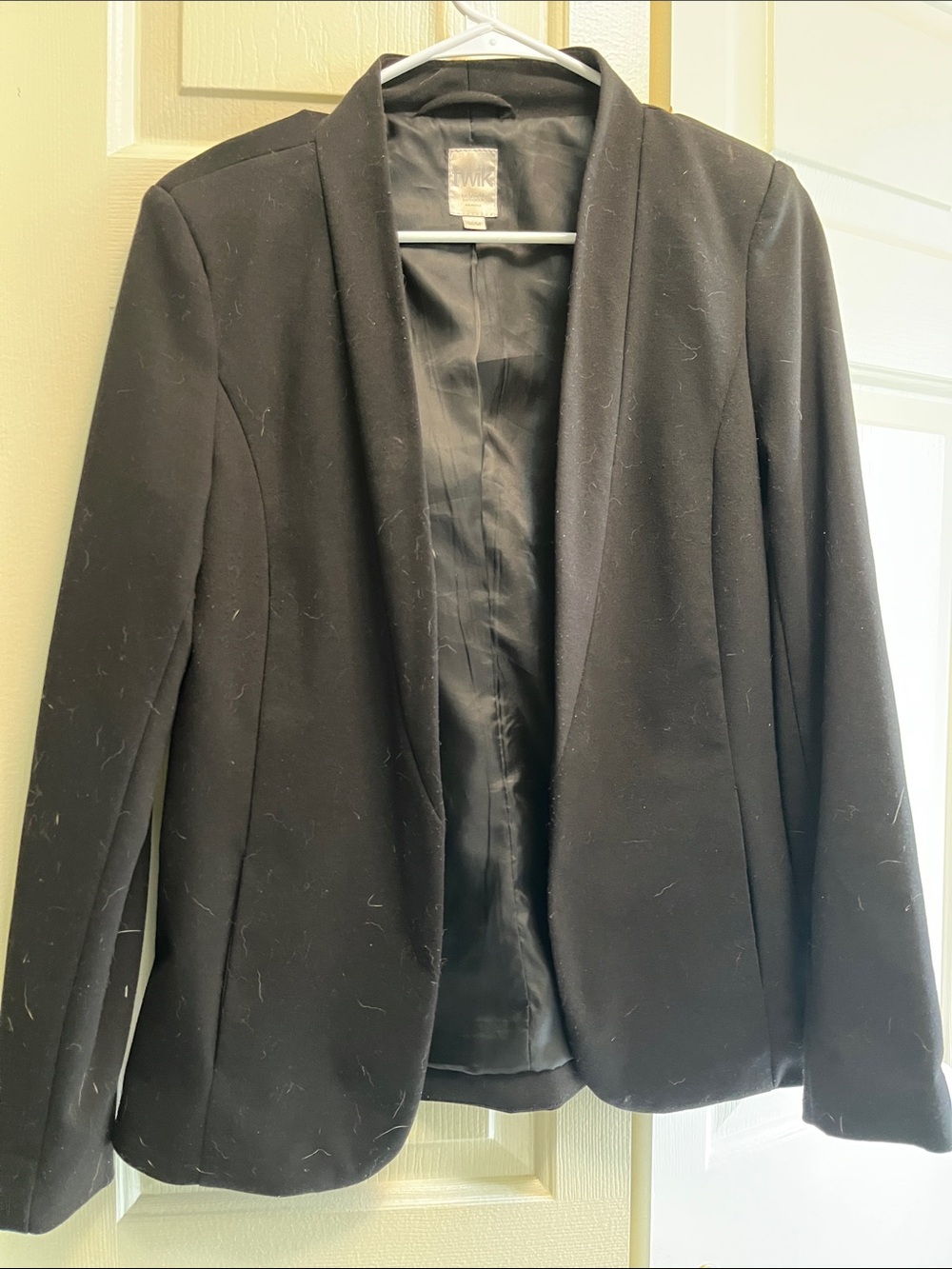 twik Black Open-Front Shawl Collar Blazer
